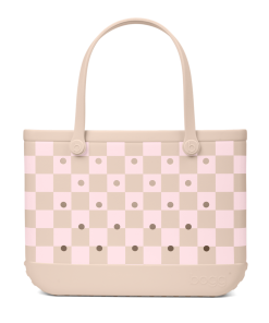 Original Bogg Bag - Checkered Linen/ Pink Marshmallow