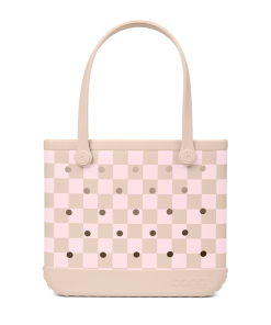 Baby Bogg Bag - Checkered Linen/ Pink Marshmallow