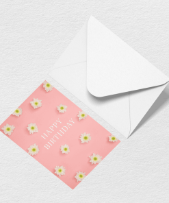 Happy Birthday Flowers Greeting Card